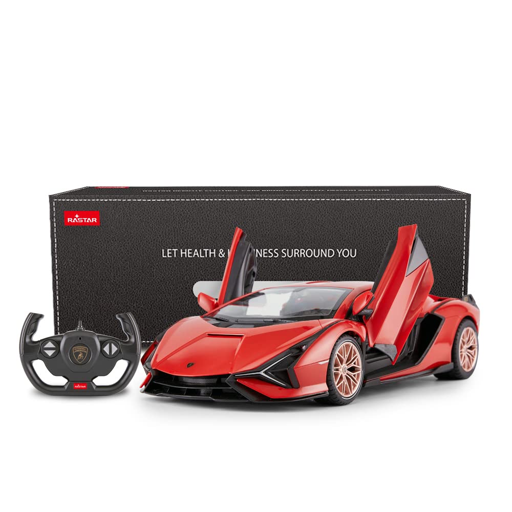 RASTAR Scale Lamborghini RC Manually Openable for Kids 1/14 Sián Car, 2.4GHz Red, Doors,