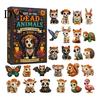 Skull Flower Advent Day of The Dead Calendar, 24-Day Acrylic Ornament Set with Gothic Holiday Countdown Gift And Marigold Designs, Halloween