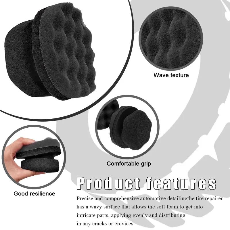 High Density Foam Wax Applicator Sponge with Hexagonal Ergonomic Grip for Car Polishing Tire Waxing Auto Detailing