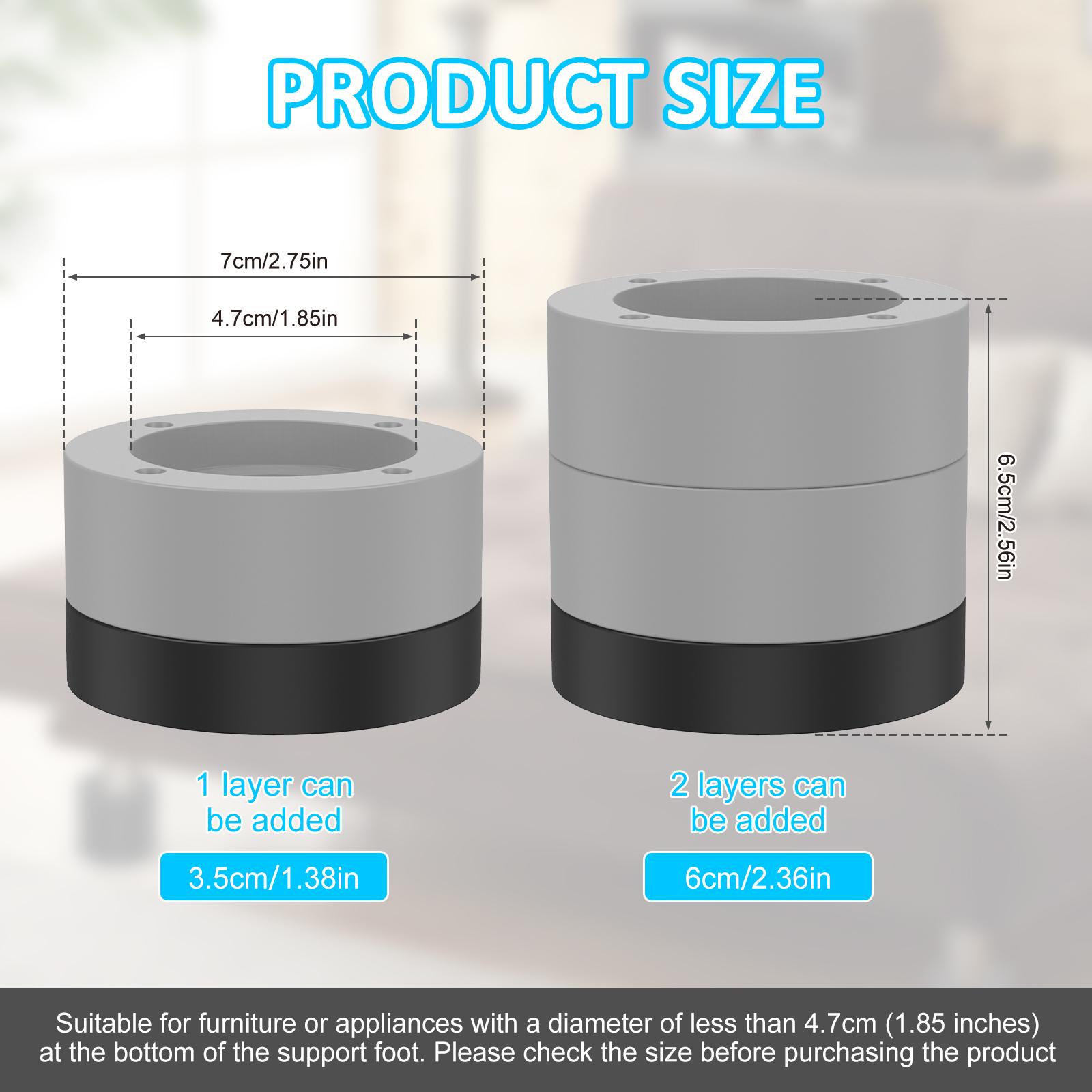 

Круглые подъемные механизмы для мебели, прочные, 2,36-дюймовые, регулируемые подъемные механизмы для кроватей и стульев, противоскользящие подъемные механизмы для стиральной машины, подъемник для дивана