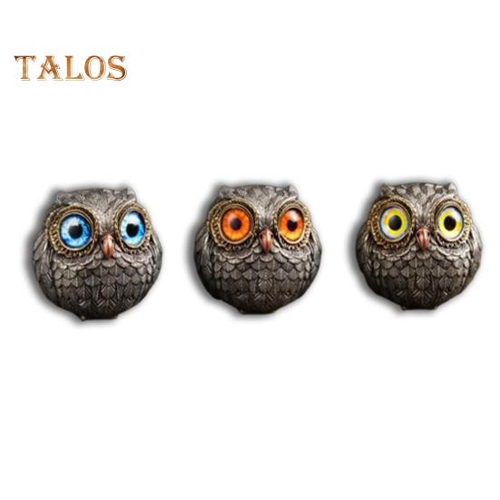 1/3 szt. Ręcznie robiona realistyczna statua sowy z dużymi oczami, misterne pióra, metalowa figurka sowy, wystrój domu