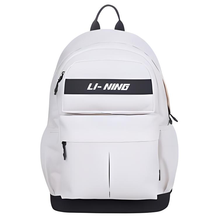 Li Ning Large Capacity Sports Student Backpack Kids Backpack White YBST041-3 White,One Size