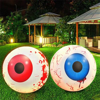 Halloweenské okenní dekorace Děsivé, halloweenské nafukovací oční bulvy Dekor LED zářící oční bulvy rekvizity s dálkovým ovladačem