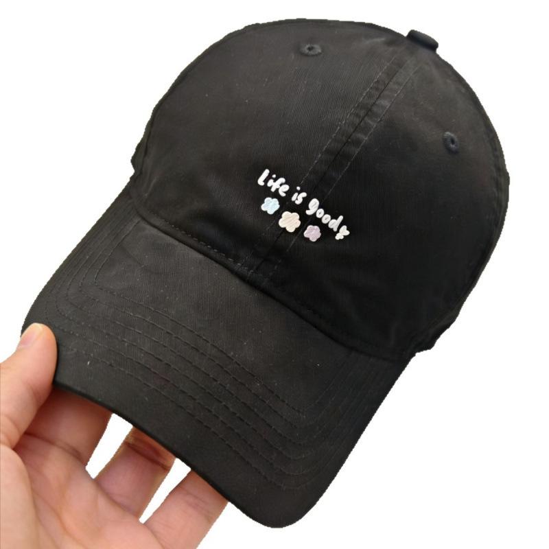 Letter Embroidered Baseball Cap Women'S Versatile Face Small Soft Top Cap Wide Brim Big Head Circumference Deep Top Hat