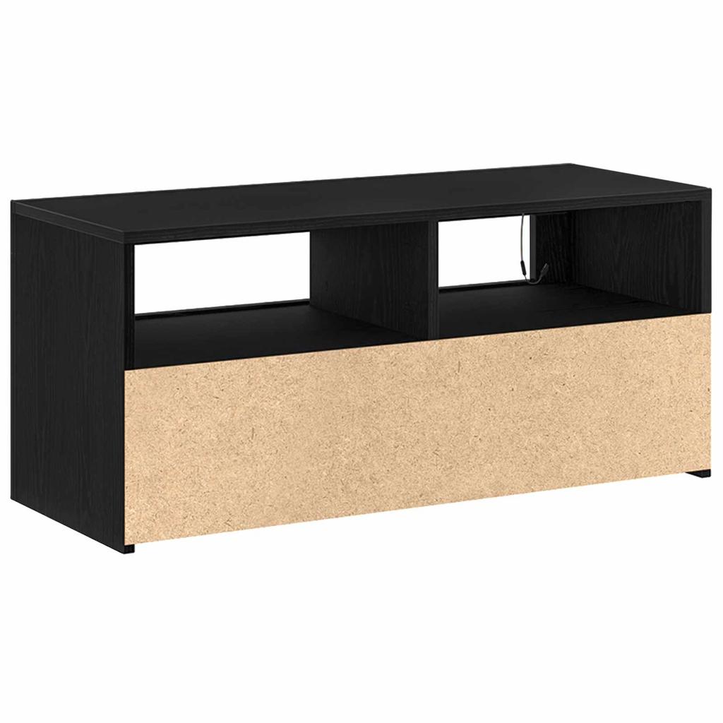 TV Stand Black Oak Effect 90 x 35 x 40 cm Engineered Wood
