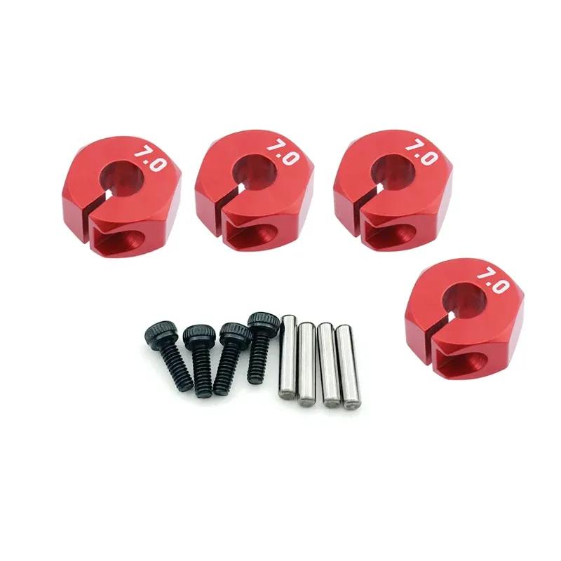 4 Pcs Aluminum 5/6/7mm Thickness Wheel Hex 12mm Drive Hubs With Pins Screws For RC Car Crawler Trucks HSP Tamiya Traxxas Slash
