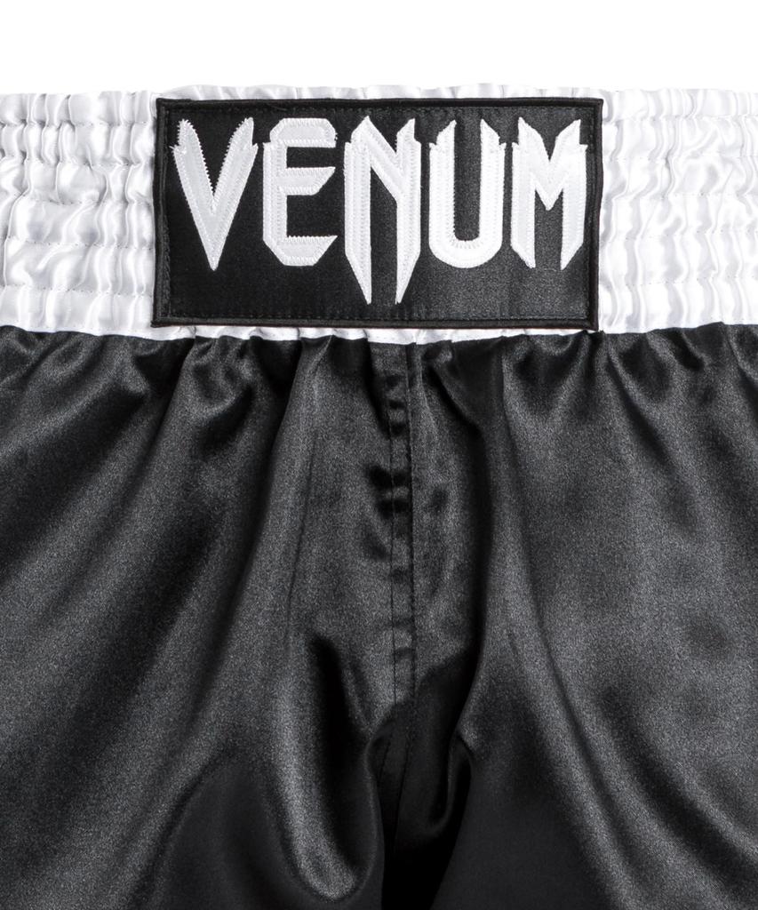Muay Thai Shorts Classic // Venum Venum Kick Pants, Boxing Trunks, Sportswear, Training, Martial Arts (Black x White x White, X-Large)