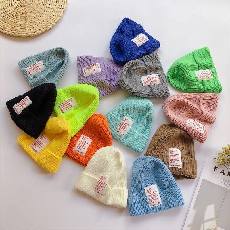 

Детская шапочка, модная вязаная шапка ярких цветов в американском стиле для маленьких мальчиков и девочек, теплая шапка на весну и осень, реквизит для фотосессии