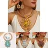 Spring 2025 Boho Jewelry Set With Electroplated Crystal Pendant And Artistic Earcuffs For Women
