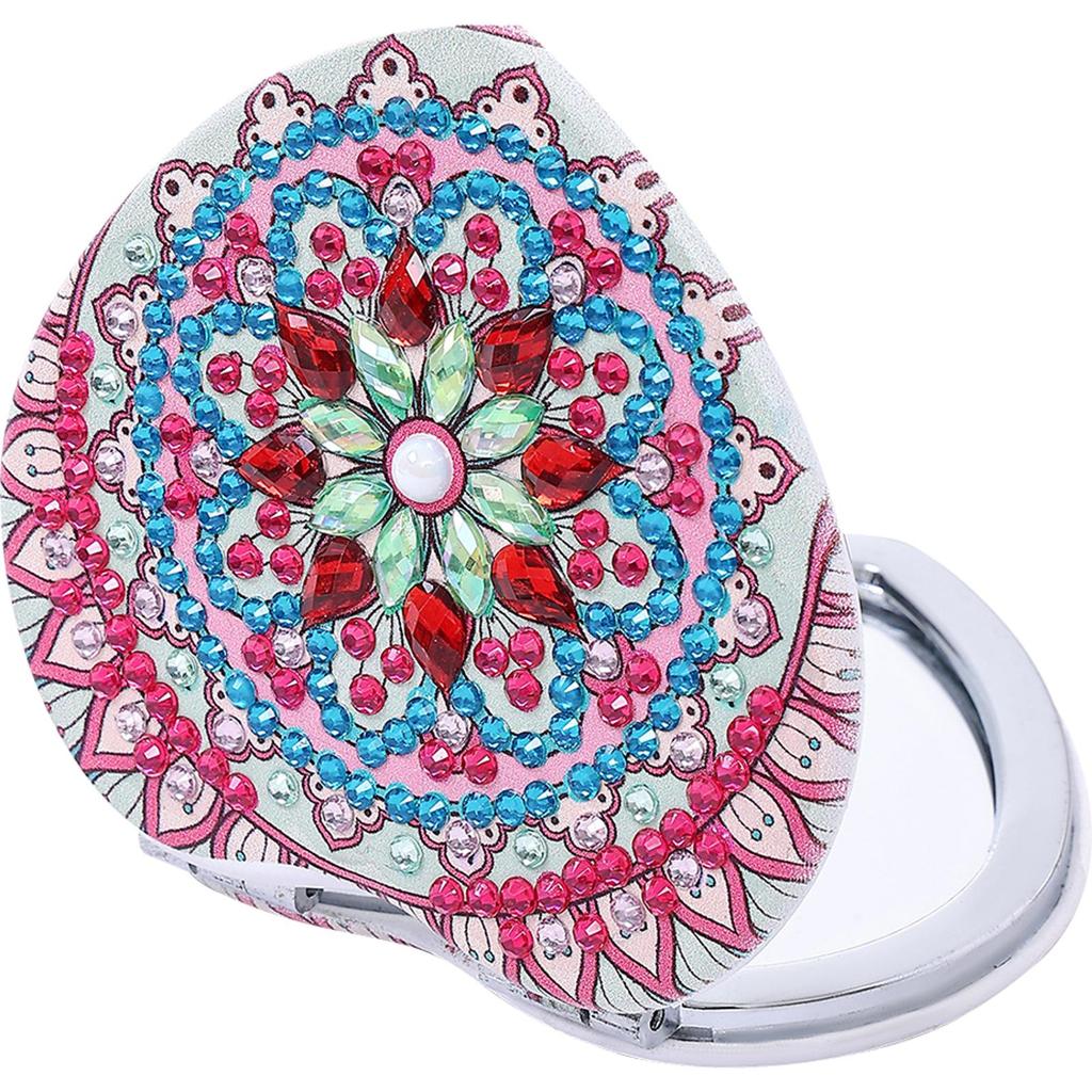 DIY Diamond Painting Makeup Mirror Pocket Mirror Double Side Ultra-thin Mini Makeup Mirror Mandala Pattern for Adult and