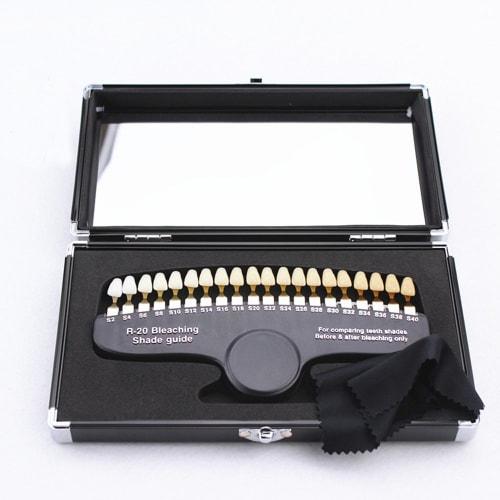 PochiDen Shade Guide for Dental Whitening, 20 Colors, 3D Dental Model Board with Storage Case