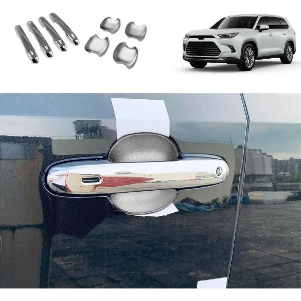 Car Accessories Compatible with Toyota New Grand Highlander 2024 2025 2026 Exterior Door Handle and Handle Bowl Cover Trims Protector Decoration ABS