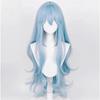 Peluca Cosplay Ayanami Rei de Alta Calidad EVA Larga Azul Claro Ondulada Resistente al Calor Pelucas de Cabello Sintético
