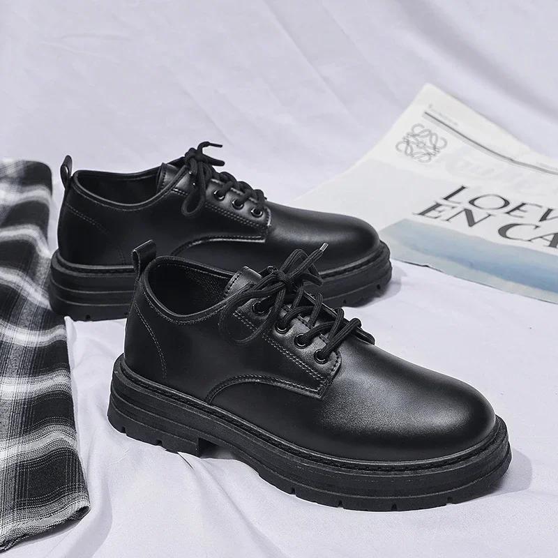 Fashion Men's Dress Shoes Beautiful and Fashionable Trendy All-match for Man Explosive Style Low Top British Tooling Flat Shoe Men Hot