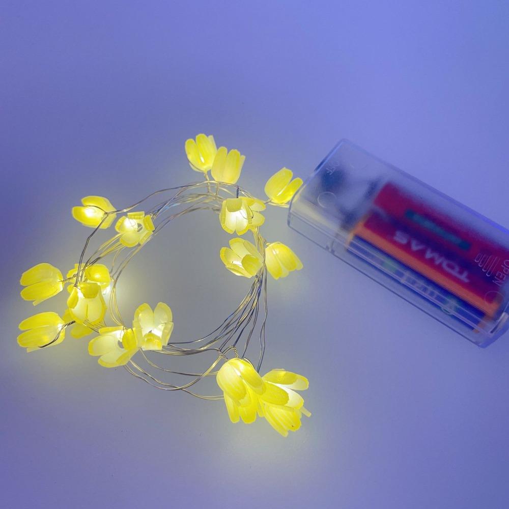 Battery Operated Flowers Night Light 5M 50LED Flower Fairy Light Tulip String Lights  Home