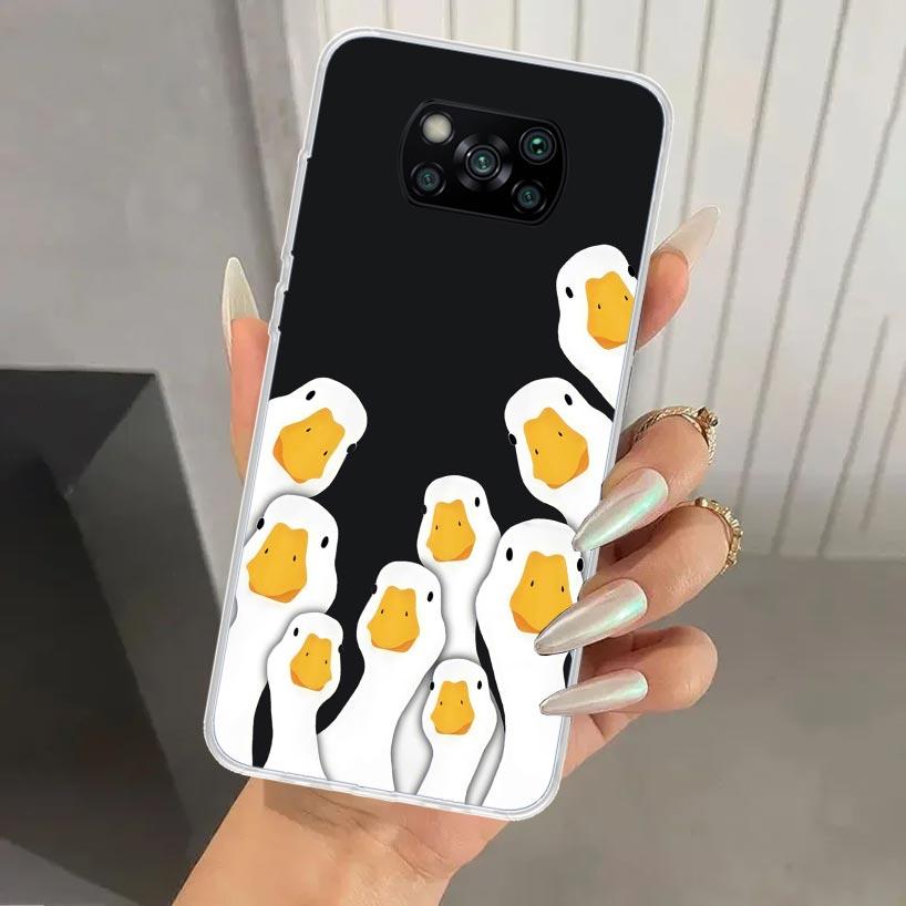

Мультяшный чехол для телефона с уткой и гусем для Xiaomi Poco X7 X6 X5 X4 X3 Nfc F7 Ultra F6 F5 Pro F4 GT F3 M6 M5S M4 M3 Мягкий чехол с принтом Xiaomi Poco M5S