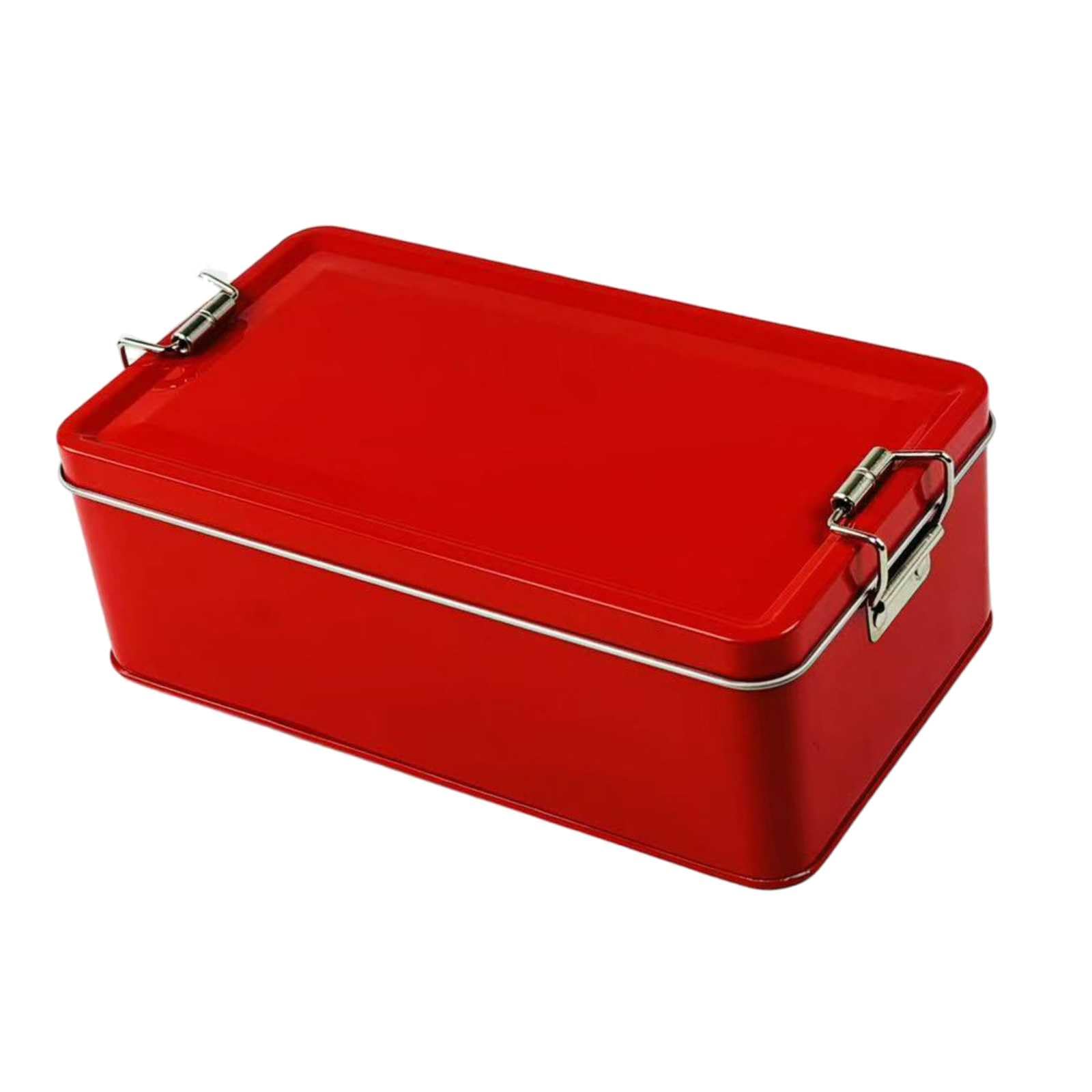 

Lunari Tin Can Case with Lid, Retro Trinket Box, Collection Storage, Simple Toy Box, Interior Goods, Red красный