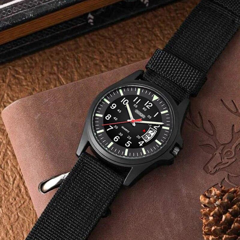 Reloj Hombre Fashion Mens Nylon Watches Luxury Men Army Military Quartz Watch Calendar Date Wristwatch Relogio Masculino