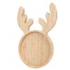 Xmas Wood Serving Platter Reindeer Shaped Snack Appetizer Tray Cheese Charcuterie Board   Salad Plate Holiday Decorative Round Dessert Dish