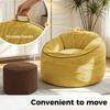 Ergonomic Curved Bean Bag Chair with Detachable Storage Pocket and Matching Cylindrical Ottoman for Modern Home Comfort