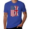 United States with United Kingdom Flag Mix US and UK Union Jack T-Shirt Blouse new edition men clothing