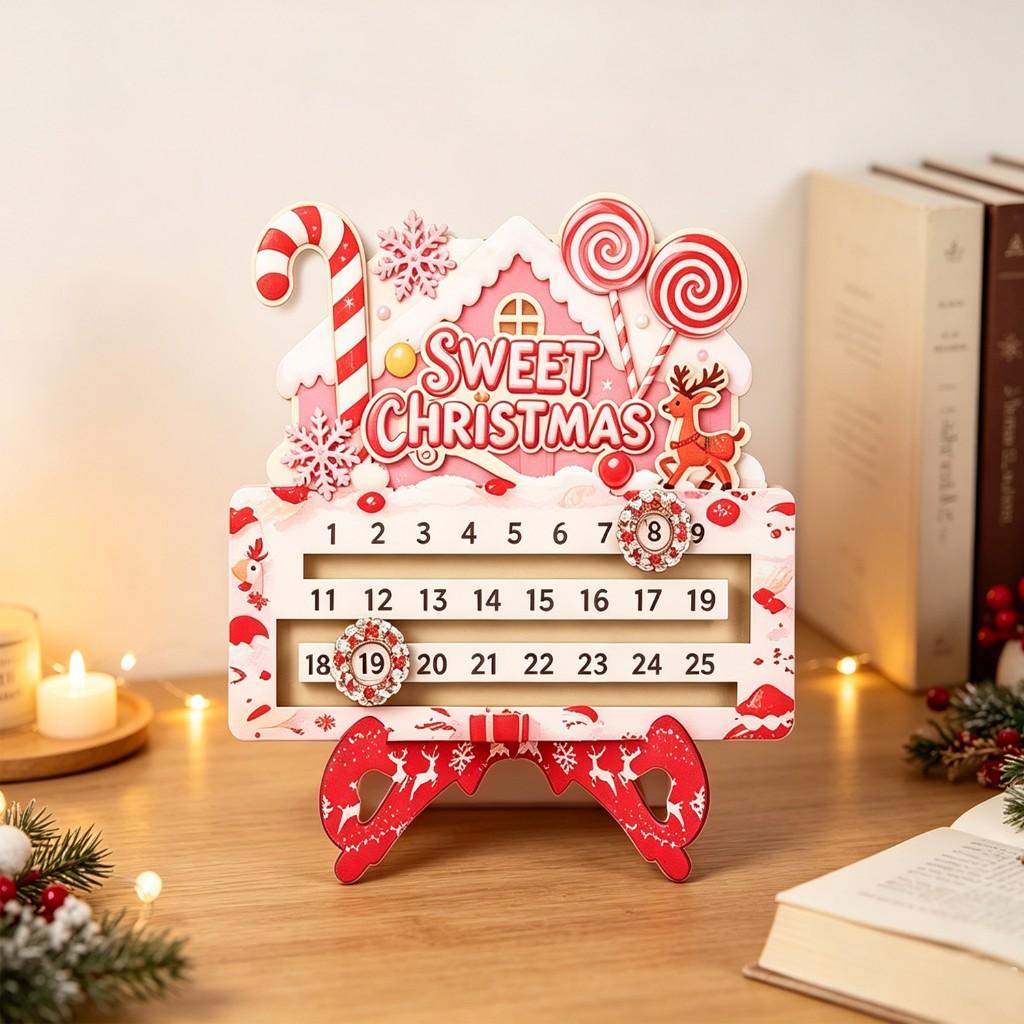 Christmas 25 days Countdown desktop calendar decoration Pink