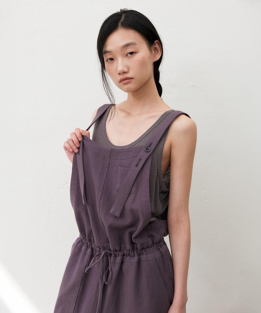 Manggomaenipeullijeu Moco Linen Jumpsuit_Charcoal