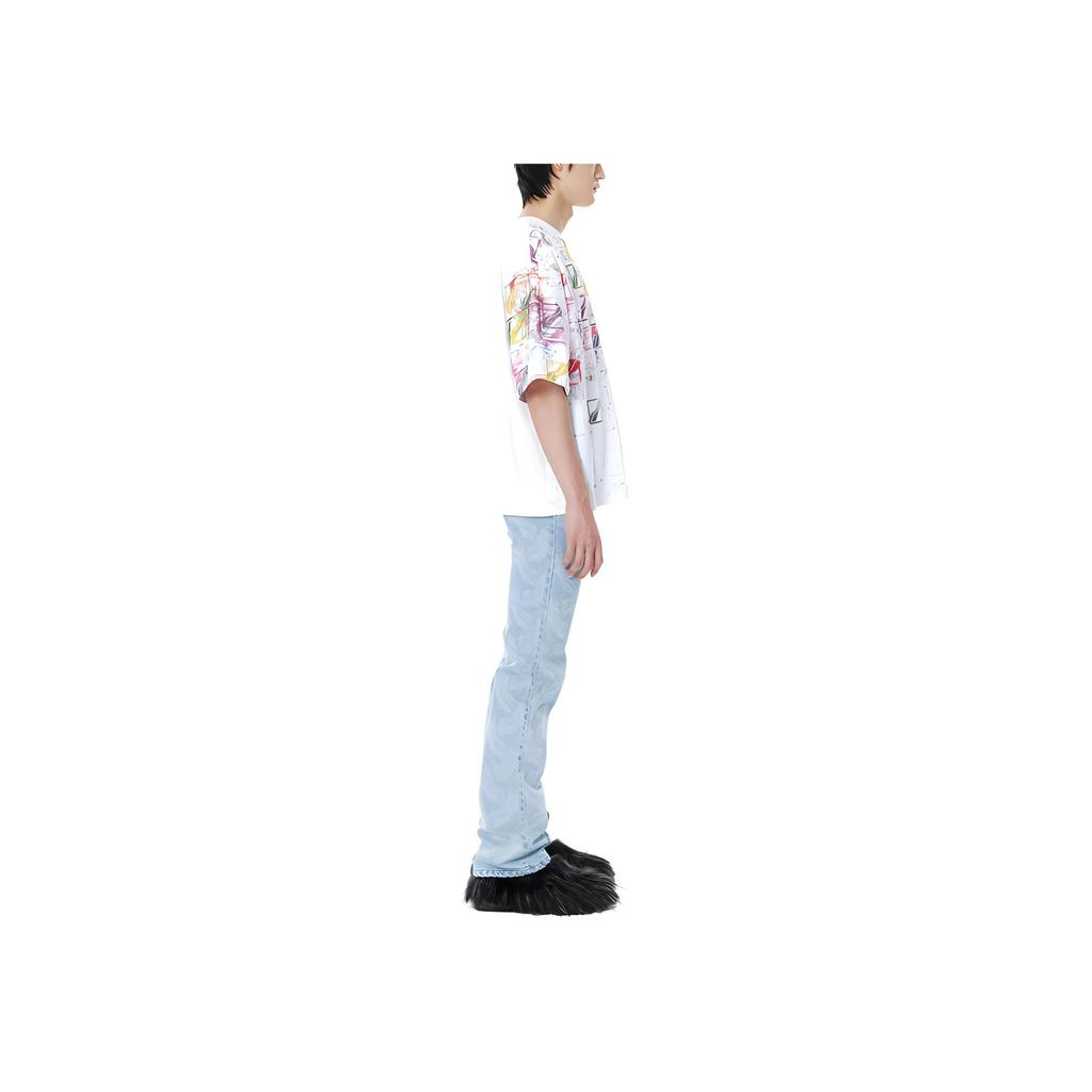 We11done FW21 Color Logo Printed Short Sleeve T-Shirt Unisex T-Shirt White WD-TT3-21-516-U-WH