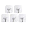 20 Pcs Transparent Stainless Steel Strong Self-adhesive Hooks Bathroom Towel Clothes Storage Sticky Hooks Key Pendant Storages