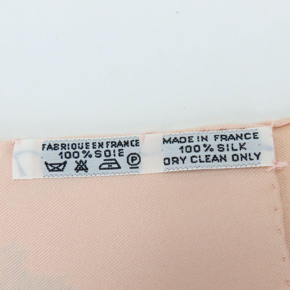 Used HERMES scarf Calle 90 Timpanist Le Timbalier silk pink multicolor Accessory