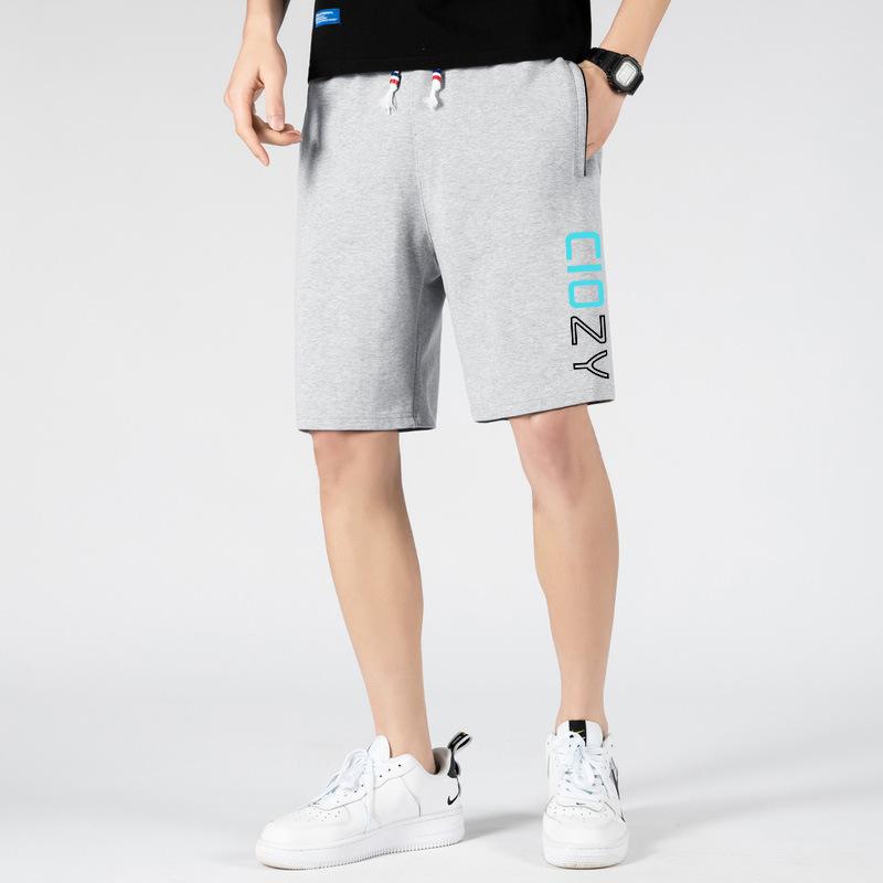 Męskie spodnie plażowe Letnie cienkie sportowe luźne spodnie z pięcioma punktami