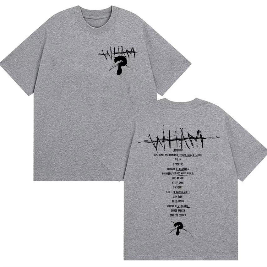 2026 Summer Rap Singer Lil Baby Wham World Tour Printed Tshirt Mens Hip Hop Retro Pure Cotton Casual Tshirt Mens Tshirt