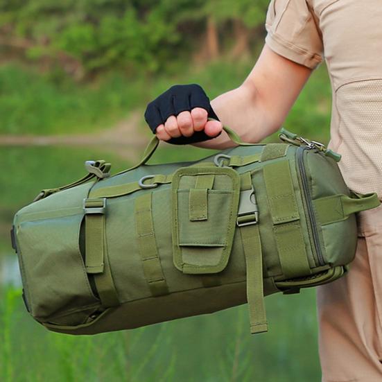 Fishing Backpack with Rod Holder Large Capacity Waterproof Oxford Cloth Outdoor Camping