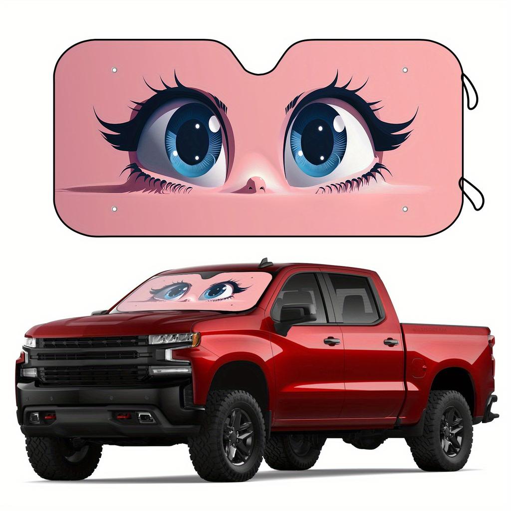 Auto Sunshade Block UV Eyes Sunshade Vehicle Front Window Windshield For RV SUV With Accessories 4 Free Suction Cups Foldable