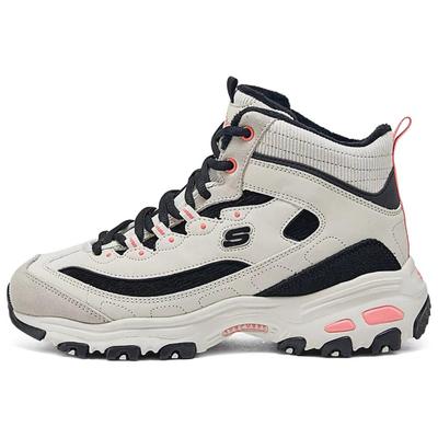 DLites Comfortable High-Top Dad Shoes Women Sneakers White 167570-NTBK