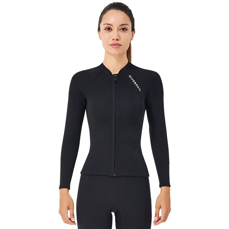 2MM Diving Suit Men's Split Top Long-sleeved Thick Women's Cold-proof Warm Swimming Snorkeling Surfing Wet