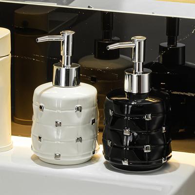 Electroplated Ceramic Hand Sanitizer Bottle Black White Soap Dispenser Bathroom Shampoo Shower Gel Lotion Dispensing Bottle Mew