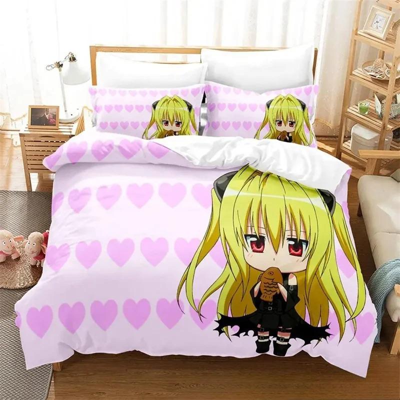 

3D Печать To Love Ru Darkness Комплект постельного белья для мальчиков и девочек Twin Queen King Size Пододеяльник Наволочка Кровать для мальчиков Подростки Взрослые 70x133cm 2pcs
