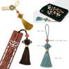 Tassel Charm Fringe Set of 3 Chinese Knot DIY Decorative Tsumami Zaiku Tassel Keychain Tassel Obi Kanzashi Jewelry Souvenir DIY Fan Set Tassels,