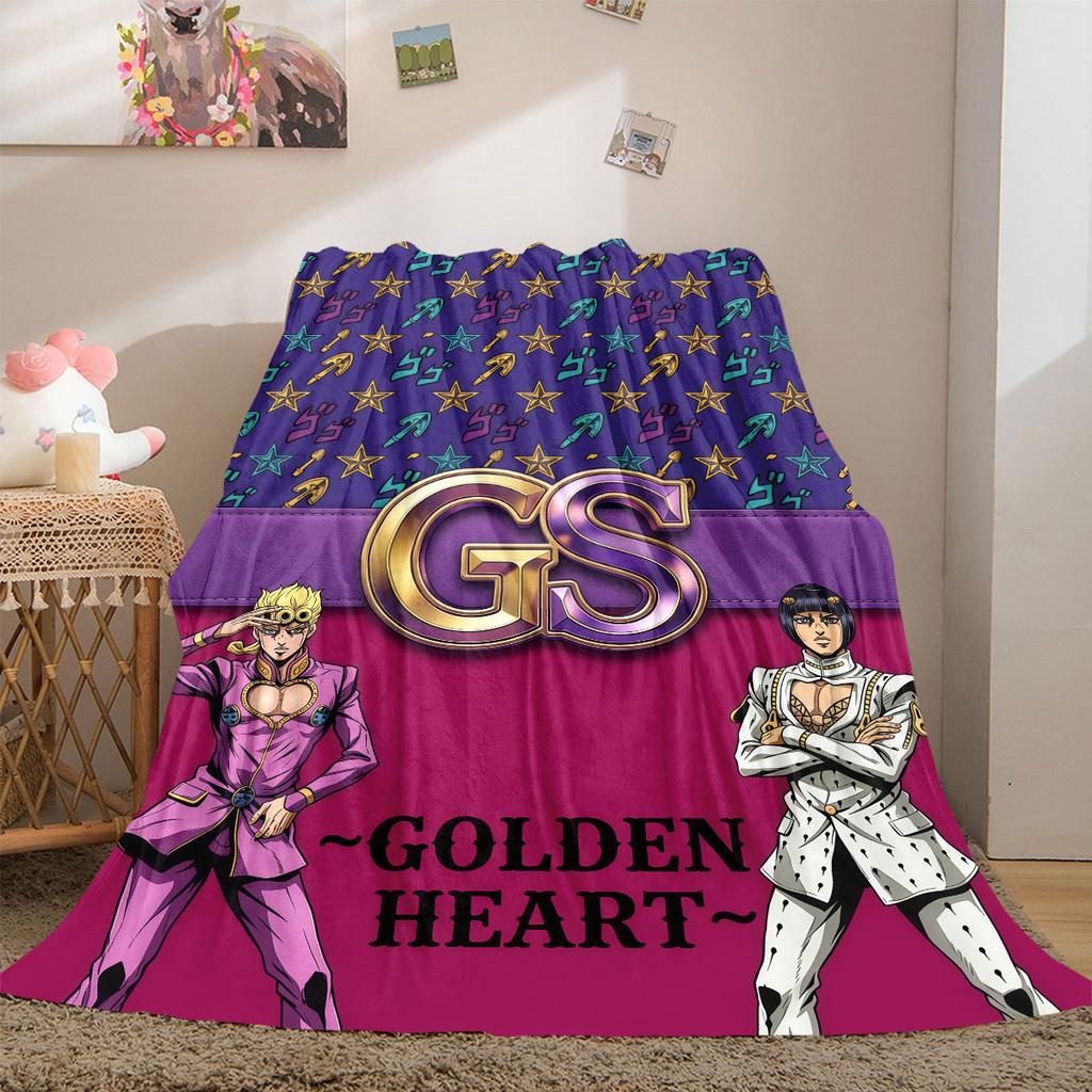 JoJo's Bizarre Adventure Flanelldecke mit Aufdruck, Cartoon-Figuren für das Sofa, Bequeme Schlafzimmerdecke, Reisedecke_LIAN
