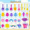 Sandbox Sandbox Bucket Water Storage Box Birthday Outdoor Cake Sand Outdoor Outing Play Sea River Beach Park Set, 31-piece Set, Play, Foldable, Set,