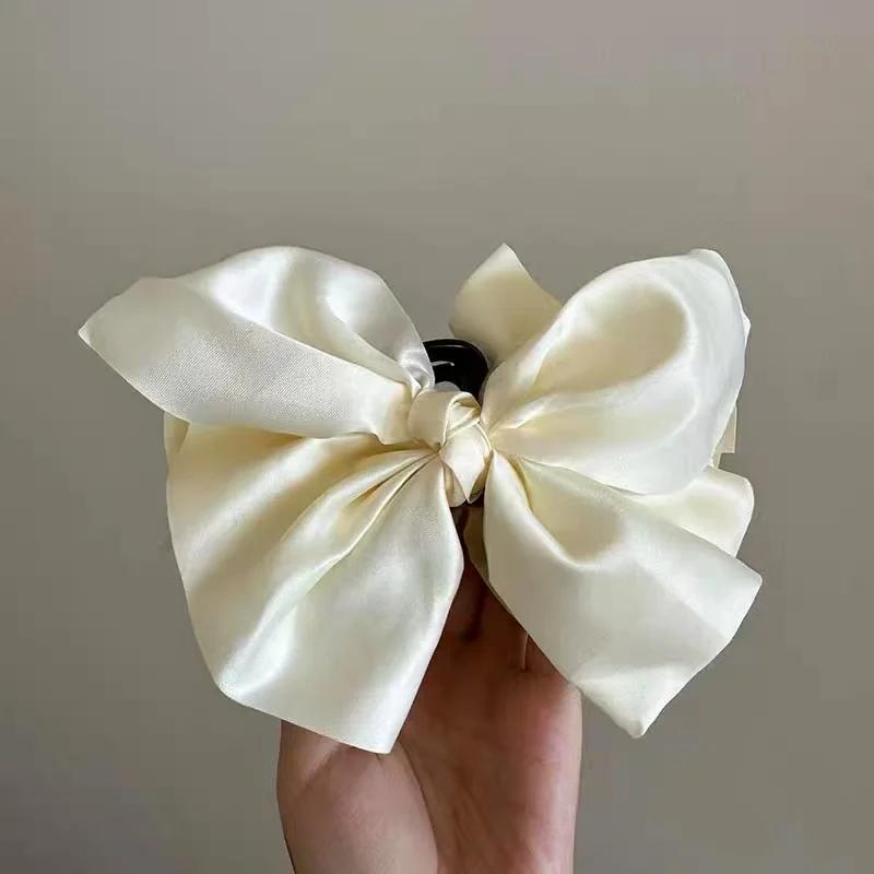 

Простота черно-белая большая заколка-бант для волос для женщин элегантная заколка для хвостика модная девушка зажим для волос аксессуары для волос