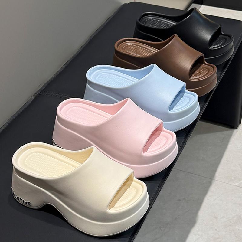 Elegant Platform Wedge Heel Sandals Women Summer Soft Lightweight EVA Beach Slippers Woman's Thick Bottom Slippers