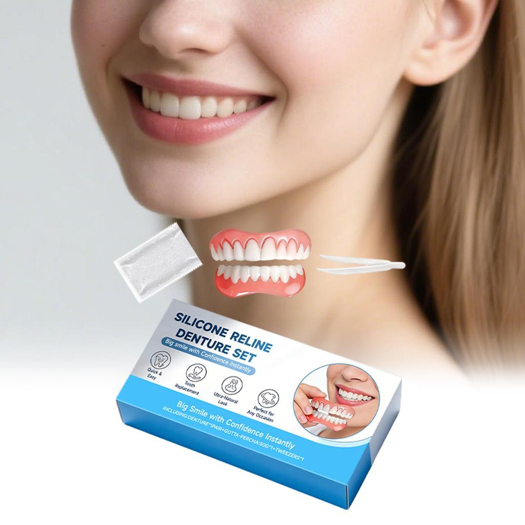 Resin Denture Decoration Set Teeth Whitening Soft Safety Perfect Fit Tooth Comfortable Smile Temporary Orthodontic Silicone Sets