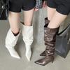 Autumn and winter new pointed thin heel high heel temperament French fashion sexy beautiful woman knee boots