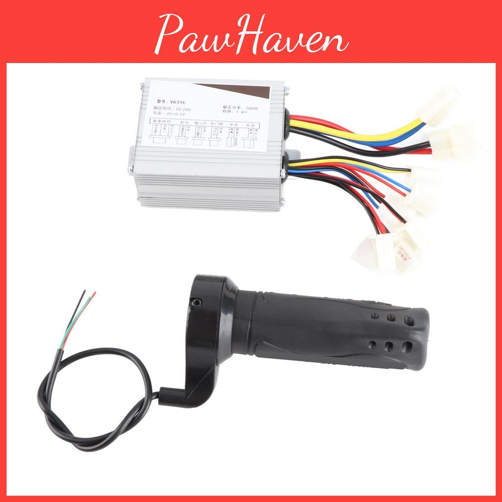 500w Brushed 24v Broken Controller Line Electroplate Throttle Grip Set For Electric Bike
