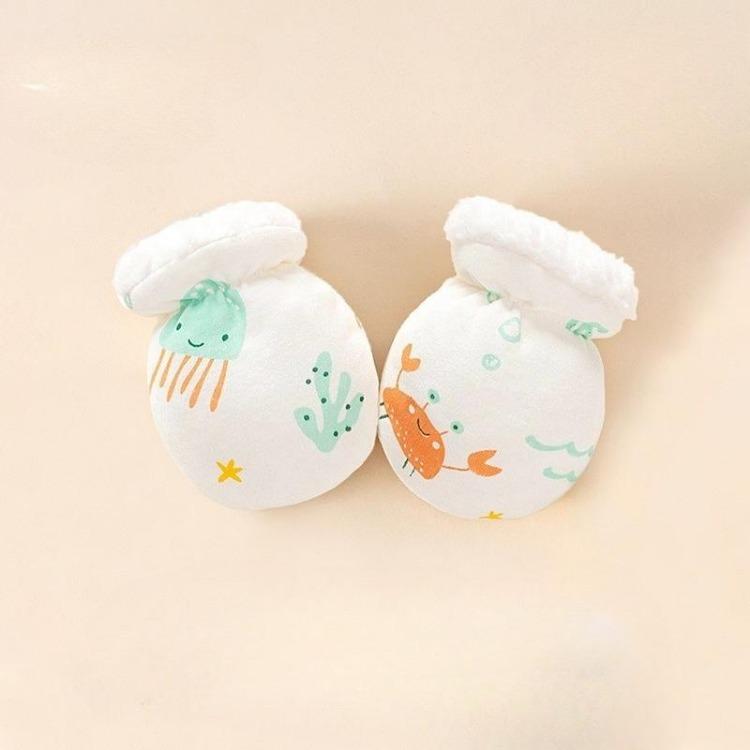 

Рукавички для новорожденных 0-24 месяца, мультяшные, зимние, теплые, непромокаемые перчатки с флисовой подкладкой, защита рук для прорезывания зубов S