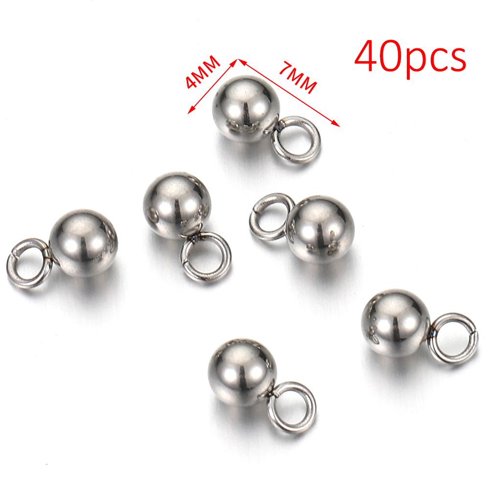

20-40pcs Stainless Steel Beads Solid Ball Charms for Necklace Bracelet Jewelry Making DIY Earrings Gold Bead Pendants