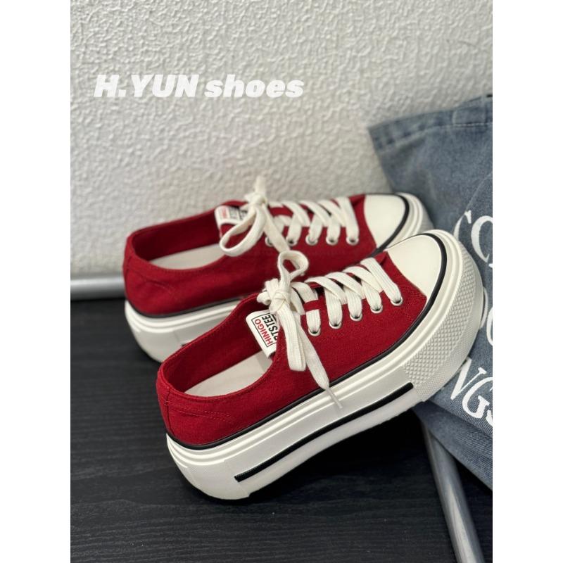 

Thin canvas shoes women s summer new irregular soles round head lace-up non-slip thick-soled casual board shoes women 40