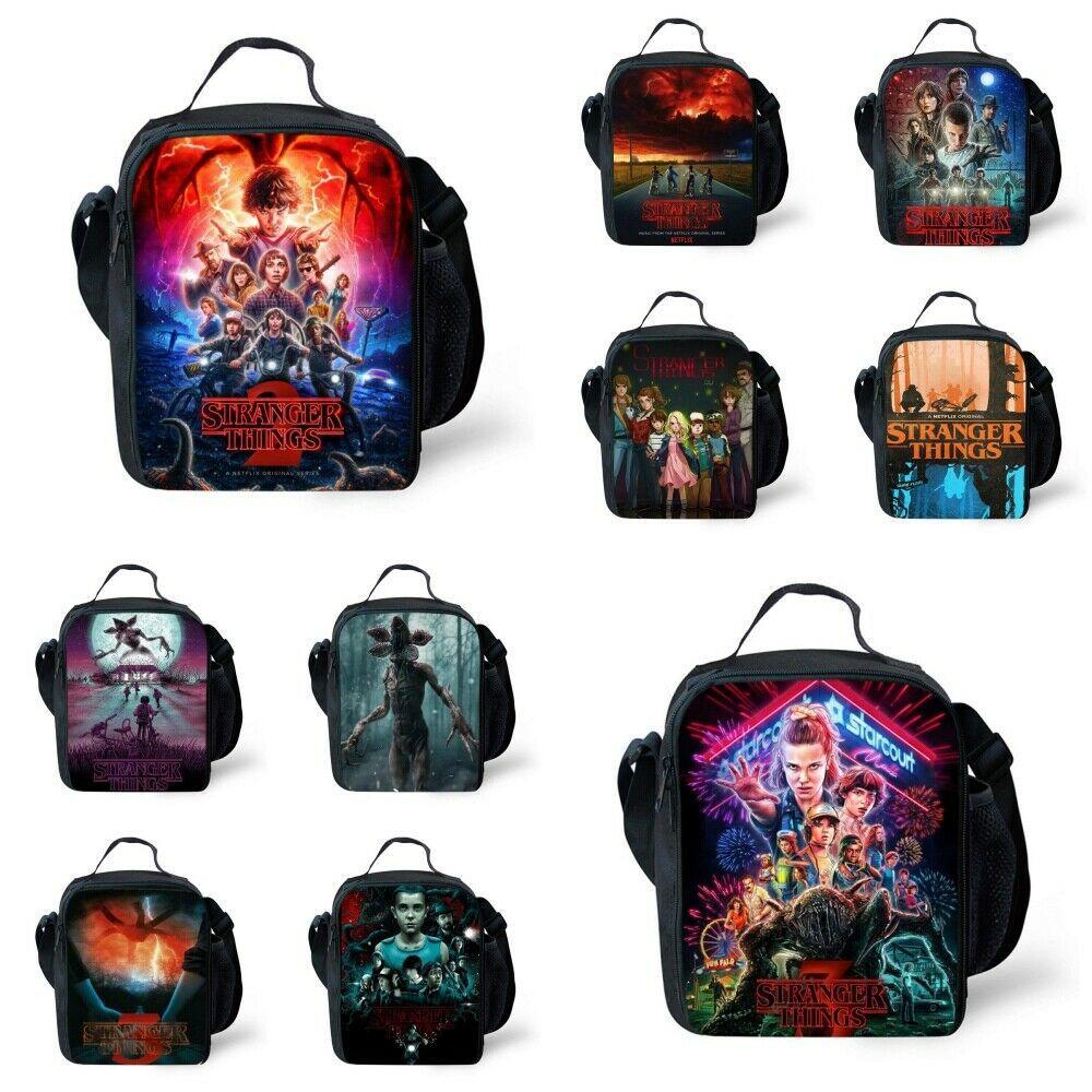 Stranger Things Insulated Lunch Box Bag Durable Oxford Backpack For Outdoor Picnic And Beach With Smooth Zipper
